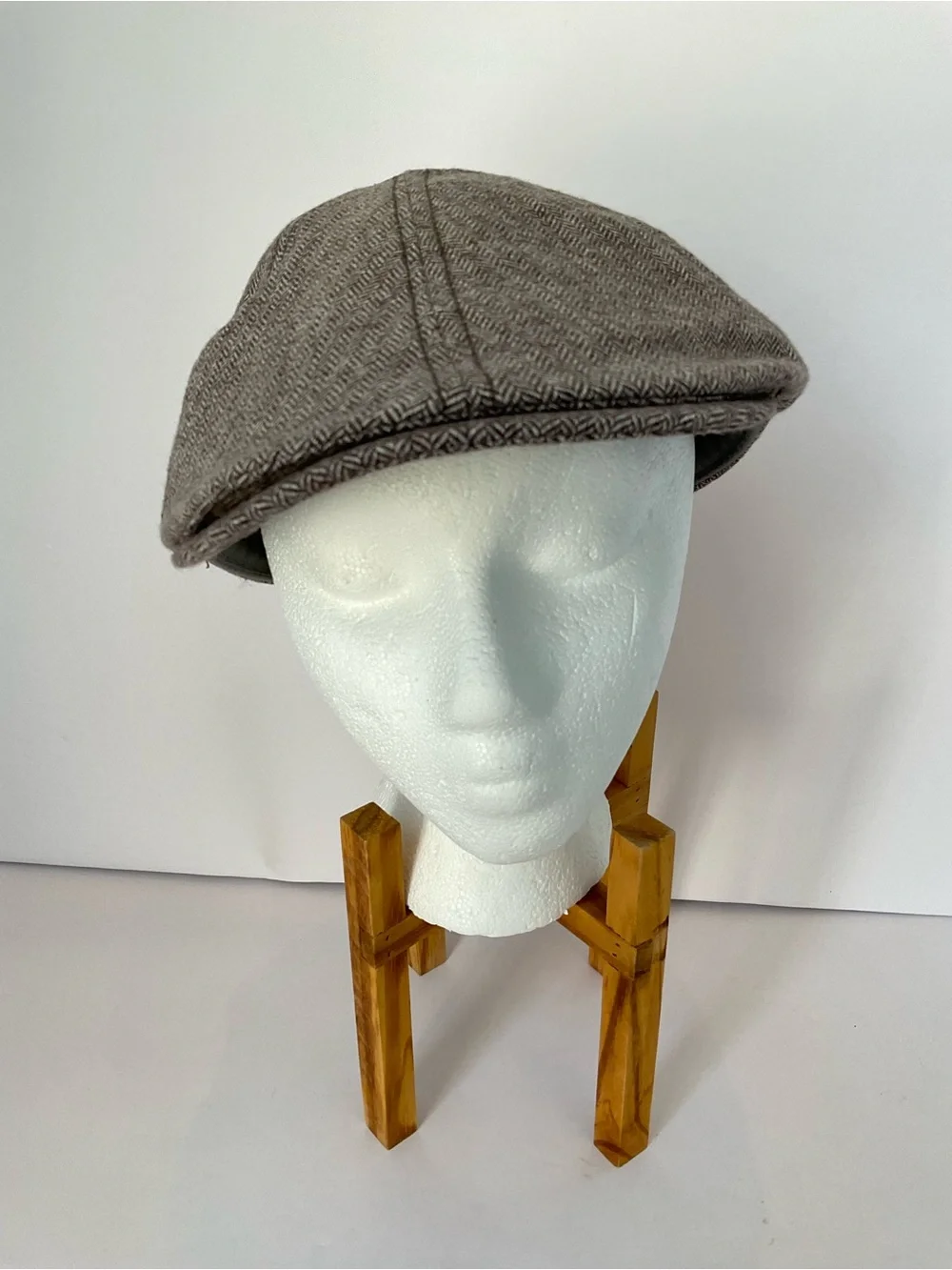 Goorin Bros Brown-Gray Herringbone Newsboy Flat Cap